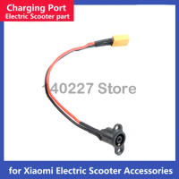 Electric Scooter Power Charger Cord Cable+Charging Port Plug Cover for Xiaomi M365 Electric Scooter Accessories