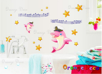 壁貼【橘果設計】音樂海豚 DIY組合壁貼/牆貼/壁紙/客廳臥室浴室幼稚園室內設計裝潢
