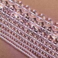 5A純天然白水晶散珠半成品圓珠DIY 手工串珠佛珠手鏈項鏈飾品配件