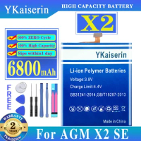 YKaiserin Battery 6800mAh Replacement Accessory Accumulators For AGM X2 X2 SE + Tools