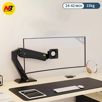 NB45 Gas Spring 24-42 inch LED LCD TV Mount Full Motion Monitor Holder Arm Load 2-15kgs VESA 75/100mm Monitor Desk Stand Mount