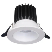 Round Anti Glare Recessed LED Downlight 7w 12w15w 85-265V COB Ceiling Cut Hole75mm 85mm 90mm Kitchen Living Room Indoor Lighting