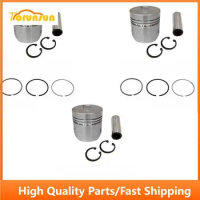 New 3 Sets STD Piston Kit With Ring 34617-00100 Fit For Mitsubishi S3E Engine 82MM