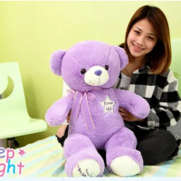 lovely lavender teddy bear toy plush toy big purple stuffed bear toy birthday gift about 80cm