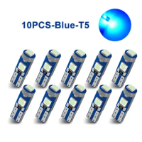 10Pcs T5 Led Bulb Car Interior Lights W3W W1.2W 3030-3SMD Led Dashboard Warming Indicator Wedge Auto LED Instrument Lamp 12V