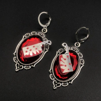 Aesthetic Gothic Bloody Meat Cleaver Earrings, Halloween Jewelry,goth, Creepy, Haunted, Halloween, Accessories Jewelry