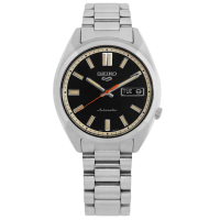 【SEIKO 精工】5 Sports 機械錶 懷舊復古 防水100米 星期日期 不鏽鋼手錶 黑色 37mm(SRPK89K1)