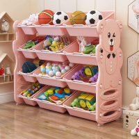 兒童玩具愛心熊收納架寶寶玩具柜置物架分類多層 儲物架 收納櫃 推車 收納車 收納架 置物籃 置物箱 置物架