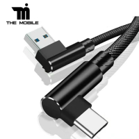 USB 5A Type-C Cable Fast Charge For Samsung Galaxy S23 Ultra Xiaomi 14 13 Mi 10 pro Redmi K60 K50 pro F3 X3 Pro 90 Degree Cabl