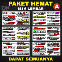 Stiker Racing Pack Print Cut Viral Paket Hemat Isi 6 Lembar