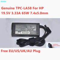 Genuine TPC-LA58 19.5V 3.33A 65W TPC-DA58 TPC-CA58 AC Adapter For HP ELITEBOOK 820 755 850 G2 840 G1 ZBOOK 14 Laptop Charger