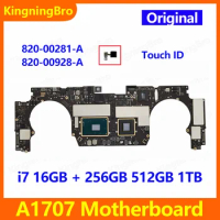 Tested A1707 Motherboard i7 16GB 256GB 512GB 1TB For MacBook Pro 15" A1707 Logic Board With Touch ID 2016 2017 Years