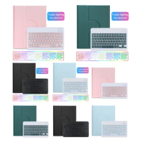Case with Keyboard Protective Folio Stand Cover 7 Colors Backlit Detachable Wireless Keyboard for iPad 10th Generation 10.9 Inch