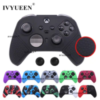 IVYUEEN Anti-Slip Grip Silicone Soft Case for Xbox One Elite Series 2 / S2 Core Wireless Controller Skin with Thumb Grip Caps