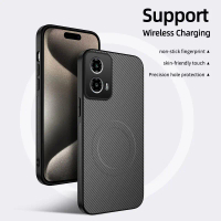 For Motorola Moto G34 G45 Shockproof Fast Charge Magnetic Hard Case Shell Black Lens Protection Blue