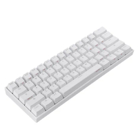 Mini Portable Wireless Bluetooth 60% Mechanical Keyboard Red Blue Brown Switch Gaming Keyboard Detachable Cable(White)