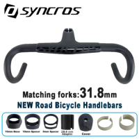 SYNCROS RR1.0 Style Carbon Aero Integrated Bar/Stem Handlebars Screws 31.8mm Diameter And 28.6mm Converter