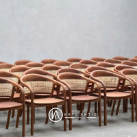 Selly Rottan Cafe Chair Kayu Jati Klasik untuk Interior Cafe dan Restoran