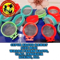 SEPASANG CEPUK KROTO KAWAT DAPAT 2 pcs SIZE MINI WADAH PAKAN BURUNG KROTO, ULAT, JANGKRIK KERING DAN