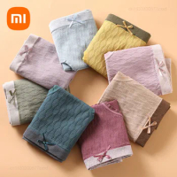 Xiaomi 3Pcs/Lot Pure Cotton Women Underwear Seamless Briefs Sexy Lace Edge Mid-waist Breathable Panties Multi-color M-L Panties