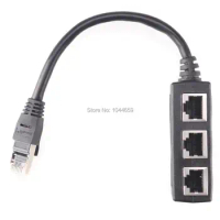 RJ45 Ethernet Cable Cord Adapter Splitter 1 Male To 2/3 Port Extension CAT 7 LAN Network Plug Connector Adapter For Laptop PC