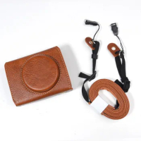 U Leather Camera Case For Sony RX100 RX100 II III RX100 IV V RX100 VI camera Bag Cover with strap