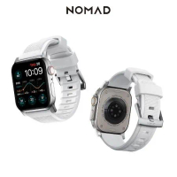 美國NOMAD Apple Watch專用高性能橡膠質感錶帶-49/45/44/42mm-白銀