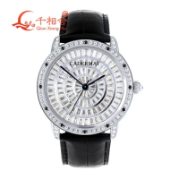 Full Moissanite baguette Wrist Luxury Watch For Men mechanical Wrist watch D white VVS Moissanite Men Jewelry Watch