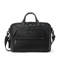 TUMI Alpha Medium 15" Briefcase Leather Bag - Briefcase Bag / Tas Kerja Pria - Black Leather