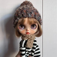 Blythe hat Wool cap hand woven wool hat (Fit blythe、qbaby Doll Accessories)