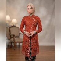 WZ Setelan Kebaya Janggan Brokat Full Payet/Setelan Kebaya Janggan Bawahan Lilit Songket/Kebaya Wisu