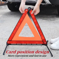 Car Triangle Reflector Tripod Emergency Breakdown Warning Reflective Sticker Safety Hazard Foldable Stop Sign Car Accessories