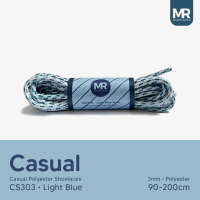 MR Shoelaces CS302 Light Blue Casual Tali Sepatu Bulat 3mm Metal Aglet