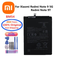 2024 Years 5000mAh BM54 Original Phone Battery For Xiaomi Redmi Note 9T / Note 9 Note9 5G MTK 800U Battery Bateria + Tools