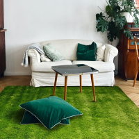 【FUWALY】混色長毛地毯-羅蘭-草綠-140X200CM (地毯 適用於客廳 起居室空間 生活美學)