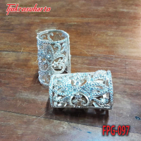 Gelang tabung Kerawang perak tretes batu 1 ps