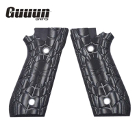Guuun G10 Grips for Taurus PT92 Skull Skeleton Punisher Texture Compatible with PT 92 /99/100/101 and Decocker - 5 Color Options
