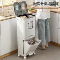 廚房垃圾桶家用大號帶蓋雙層一體防臭雙層廚余干濕分離分類日式