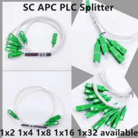 5PCS FTTH Fiber Optic APC Connector Splitter 1x2 Fiber Optics Tube Splitter PLC Splitter 1x2 1x4 1x8 1x16 1x32 Splitter