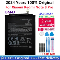 100% Original 4500mAh BM4J Battery For Xiaomi Redmi Note 8 Pro Note8 Pro Genuine Replacement Phone Battery +Gift Tools +Stickers