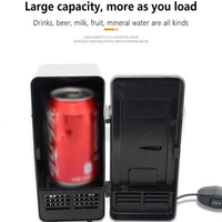 Car Mini Cooler Warmer Fridge Vehicle Beverage Water Dual Modes USB Drink Cans Freezer Refrigerator Ice Box Black