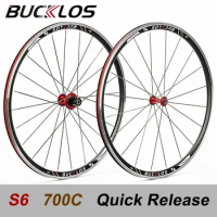 BUCKLOS Road Bike 700C Wheelset V Brake Bike Wheels Quick Release Bicycle Wheel Set for 7-11S Ultralight QR Cycle Rims
