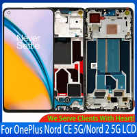 Original AMOLED For OnePlus Nord 2 5G DN2101 DN2103 LCD Display Touch Screen With Frame Panel Digitizer OnePlus Nord CE 5G LCD