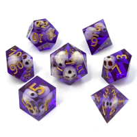 7Pcs Resin Material Dices Polyhedron Multicolour Number Decorations TRPG Games Party Board Games Entertainment Dice