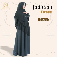 Model Baju Gamis Elegan || Baju Gamis Bahan Madina Warna Black By ARRIKZA
