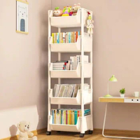 Trolley Bookshelf Portable Creative Mobile Display Rack Bedroom Items Minimalist Cabinet Corner Movable Bookshelf With Wheels