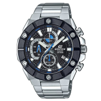 CASIO卡西歐 EDIFICE 大錶面不鏽鋼手錶-黑藍 EFR-569DB-1A_51mm