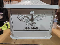Gibraltar Hamilton Premium Large Locking Aluminum Post Mount Mailbox White Displ