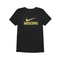 Nike T恤 Boxing Tee 女款 運動休閒 吸濕排汗 DRI-FIT 圓領 黑 金 561423010BX70