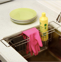 不銹鋼水槽瀝水架創意廚房置物架洗菜洗碗抹布家務清潔手套收納架